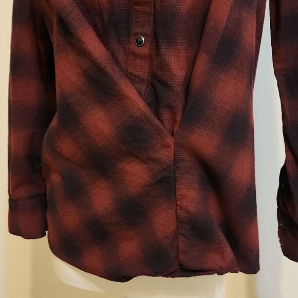All Saints Red Plaid Button Down Kayla Shirt size 8 - Picture 3 of 10